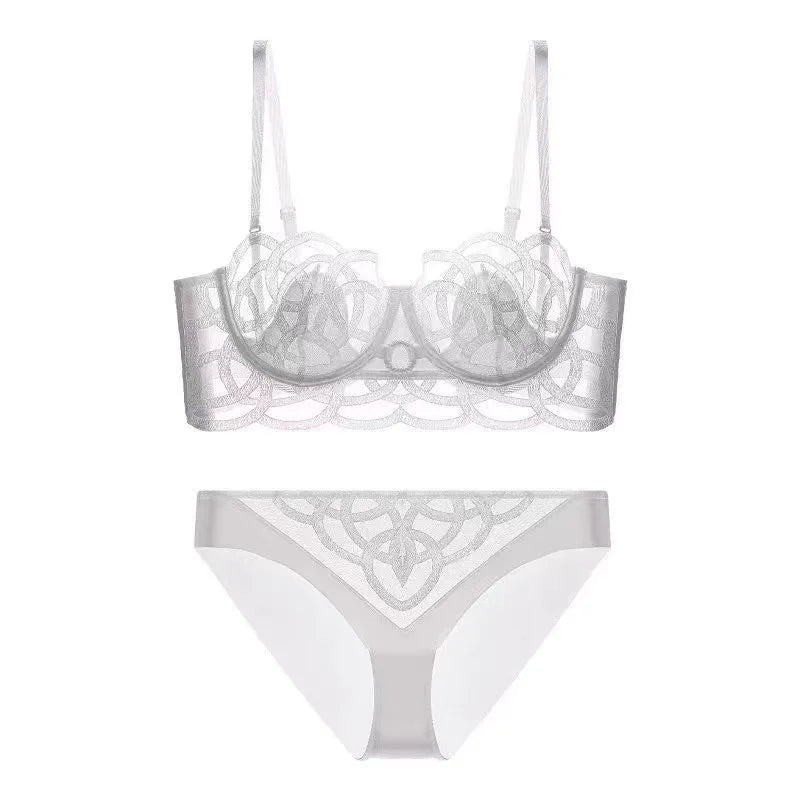 Logirlve sexy Hot Thin Bra Set Triangle Pants T Lingerie Set Brassiere Push Up Bra Women Underwear Set Female Lingerie