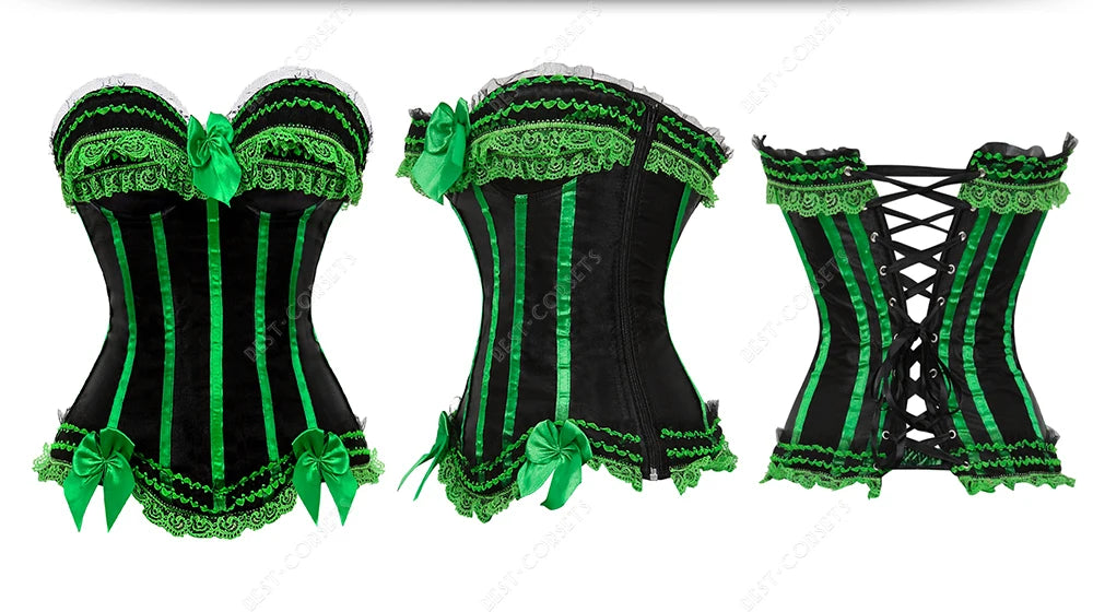 Pink Corset Top for Women Bustier Victorian Striped Sexy Corset Overbust Waist Slimming Corset Princess Halloween Costume
