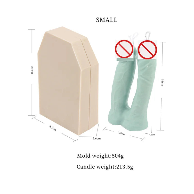 Handmade Lifelike DIY Prank Gift Male Body Organ 3D Stereo Bead Shape Men Dick Soap Plaster Decor Tool Silicon Penis Candle Mold