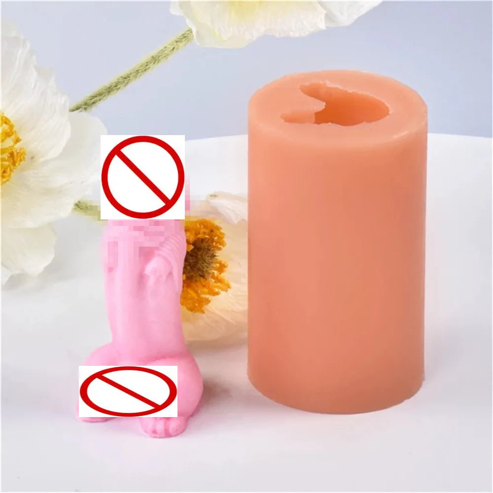 Handmade Lifelike DIY Prank Gift Male Body Organ 3D Stereo Bead Shape Men Dick Soap Plaster Decor Tool Silicon Penis Candle Mold