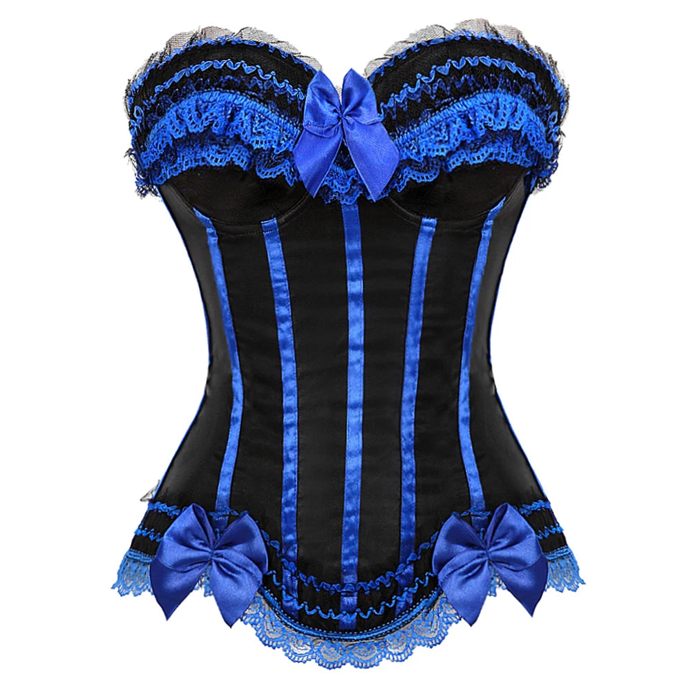 Pink Corset Top for Women Bustier Victorian Striped Sexy Corset Overbust Waist Slimming Corset Princess Halloween Costume