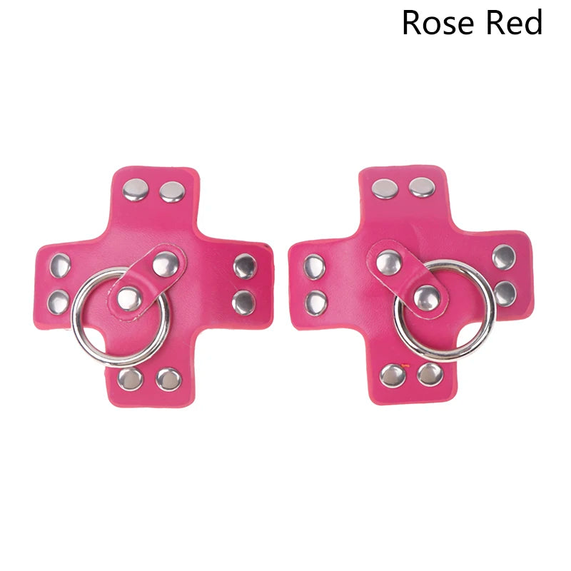 1Pair Women Sexy Leather Cross Nipple Cover Reusable Breast Stickers Self Adhesive Nipple Pasties Nipple Covers Bra Accessories