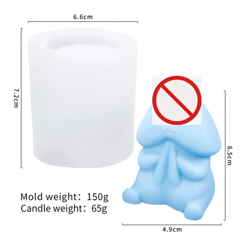 Handmade Lifelike DIY Prank Gift Male Body Organ 3D Stereo Bead Shape Men Dick Soap Plaster Decor Tool Silicon Penis Candle Mold