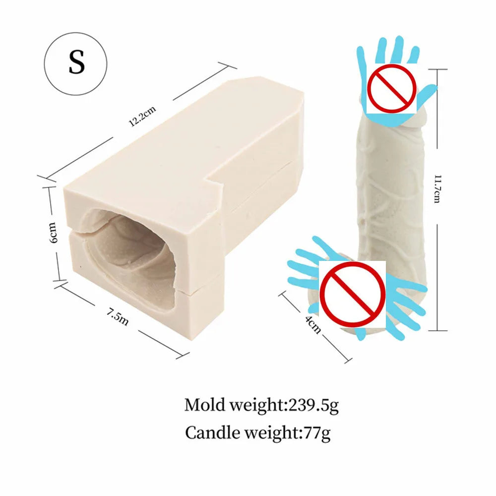 Handmade Lifelike DIY Prank Gift Male Body Organ 3D Stereo Bead Shape Men Dick Soap Plaster Decor Tool Silicon Penis Candle Mold