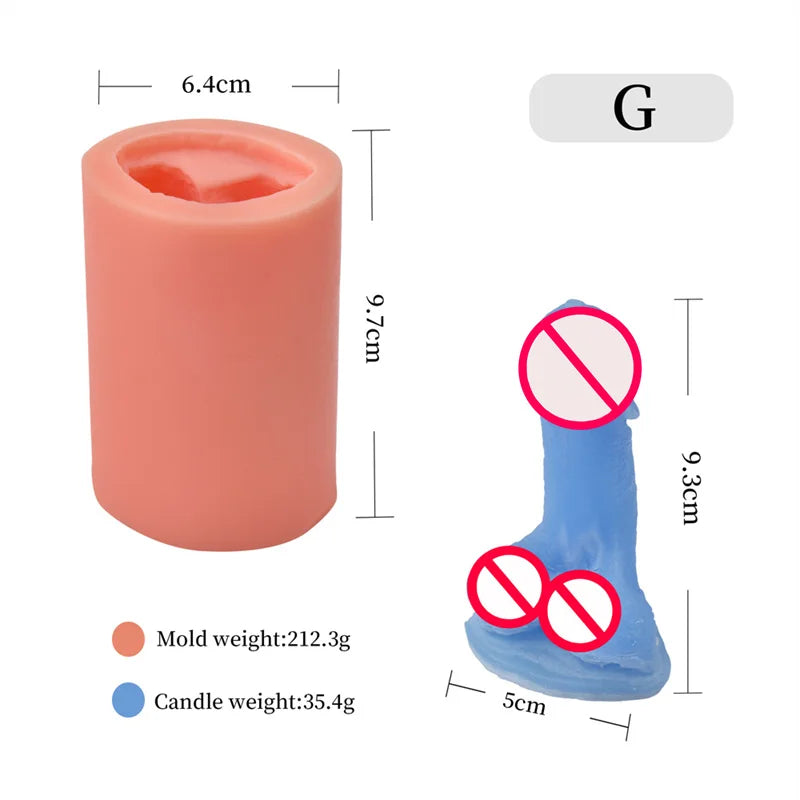 Handmade Lifelike DIY Prank Gift Male Body Organ 3D Stereo Bead Shape Men Dick Soap Plaster Decor Tool Silicon Penis Candle Mold