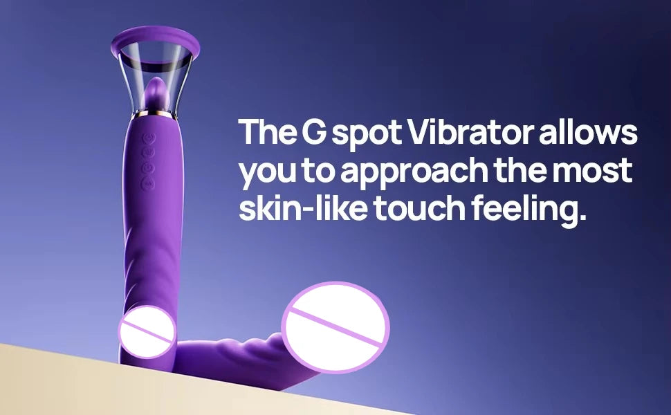 Sex Toy Vibrator for Woman 3 in 1 Clitoral Stimulator Tongue Licking G Spot Thrusting Dildo Vibrator, Nipple Licker for Toys