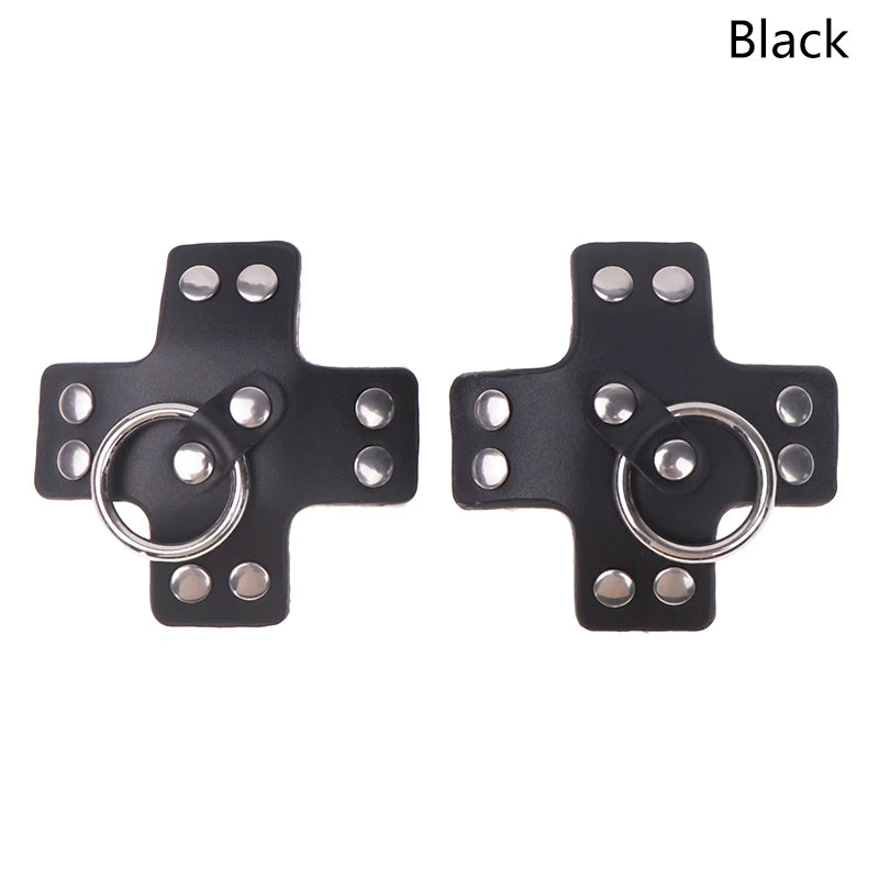 1Pair Women Sexy Leather Cross Nipple Cover Reusable Breast Stickers Self Adhesive Nipple Pasties Nipple Covers Bra Accessories