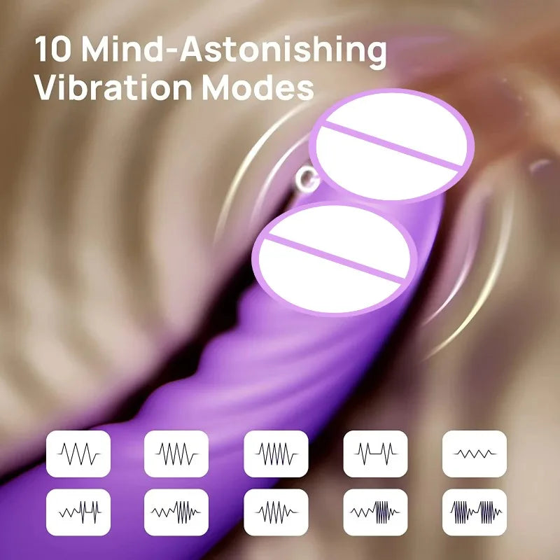 Sex Toy Vibrator for Woman 3 in 1 Clitoral Stimulator Tongue Licking G Spot Thrusting Dildo Vibrator, Nipple Licker for Toys