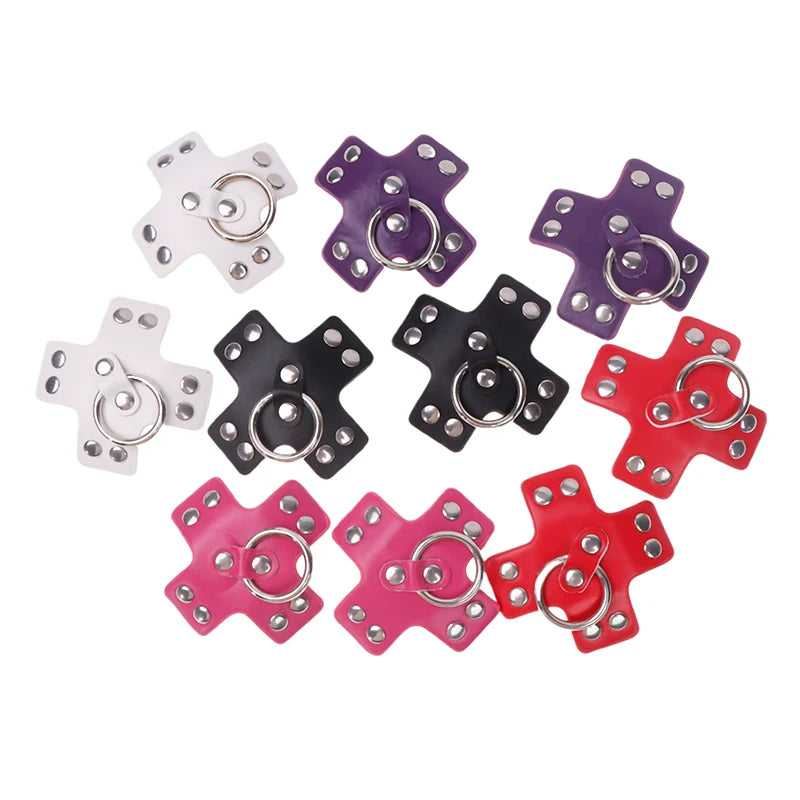 1Pair Women Sexy Leather Cross Nipple Cover Reusable Breast Stickers Self Adhesive Nipple Pasties Nipple Covers Bra Accessories