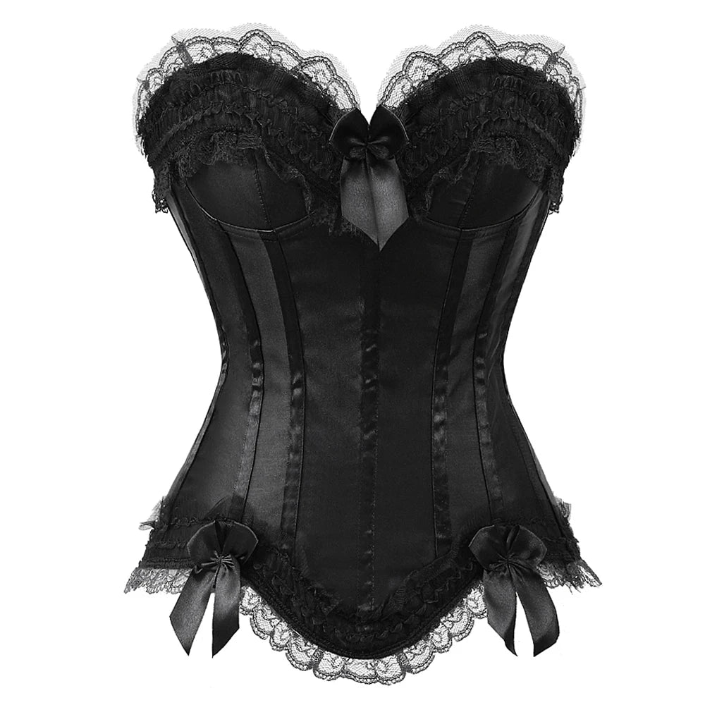 Pink Corset Top for Women Bustier Victorian Striped Sexy Corset Overbust Waist Slimming Corset Princess Halloween Costume