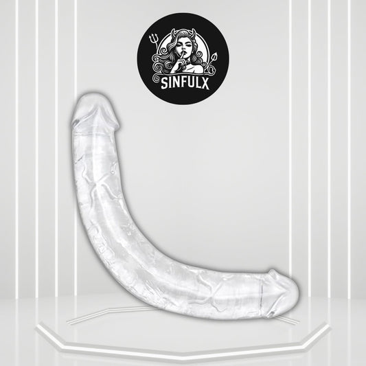 TitanClear 21.7” XXXL Double-Ended Dildo Thick Flexible Toy