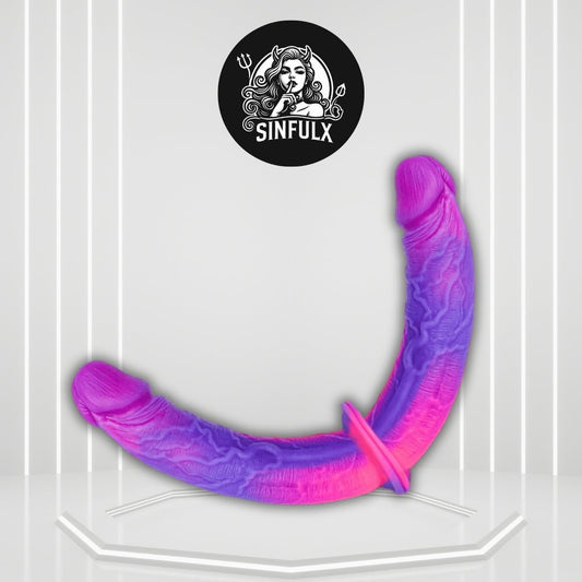 TwinPop 14” Double-Ended Dildo Suction Cup Silicone Set