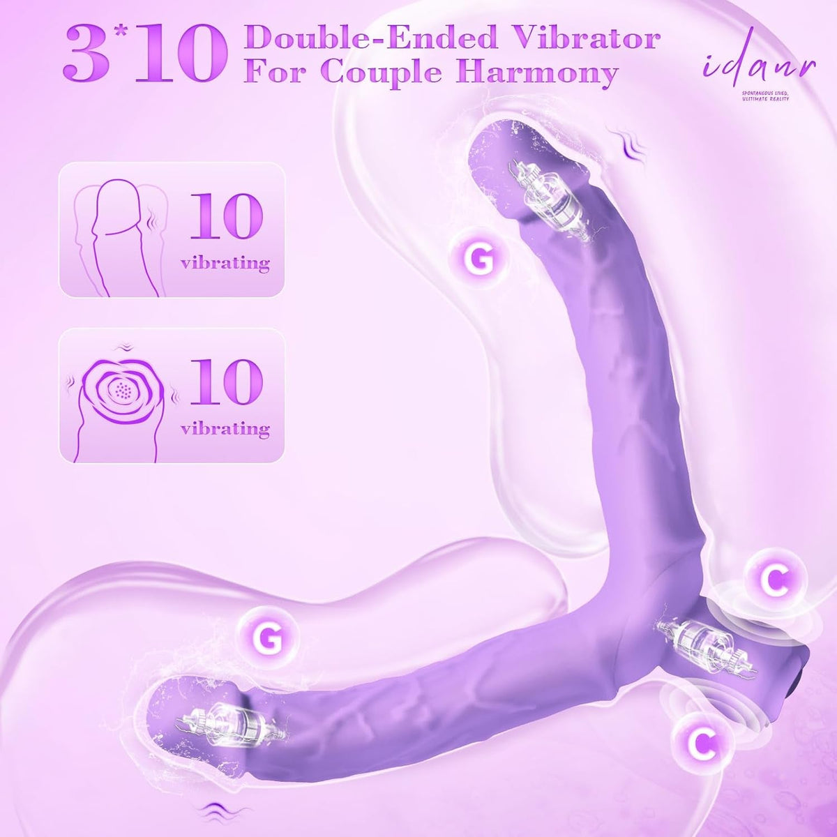 RoseFlex 15.75” Double-Ended Vibrating Dildo 10 Modes