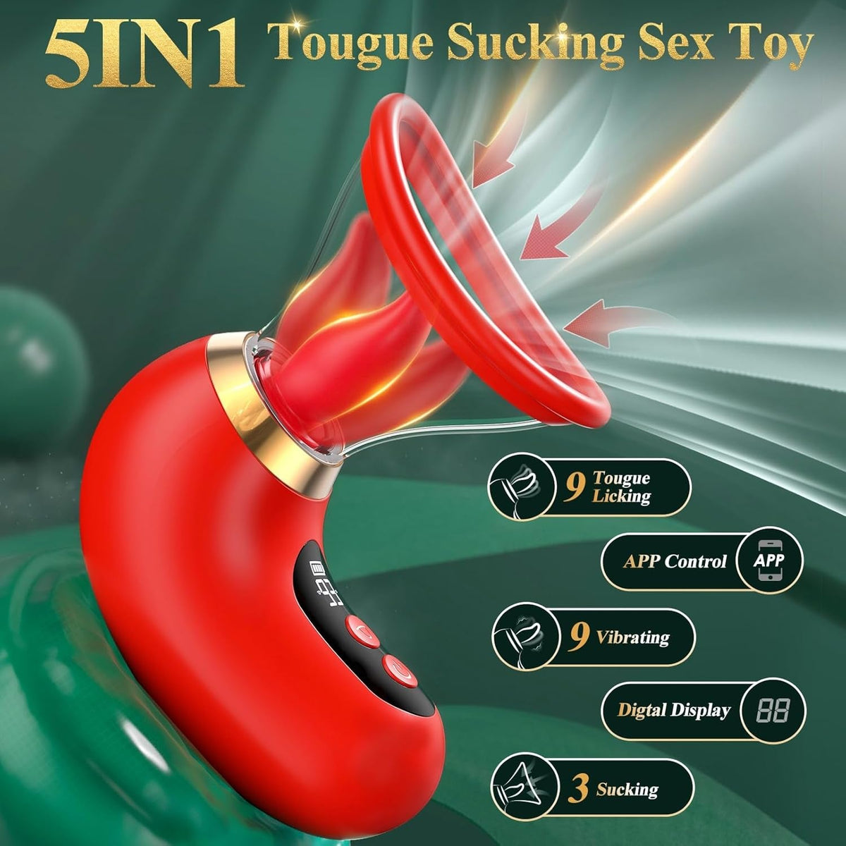 SilqueSync AI Rose Wand App Clitoral Sucker LCD Waterproof