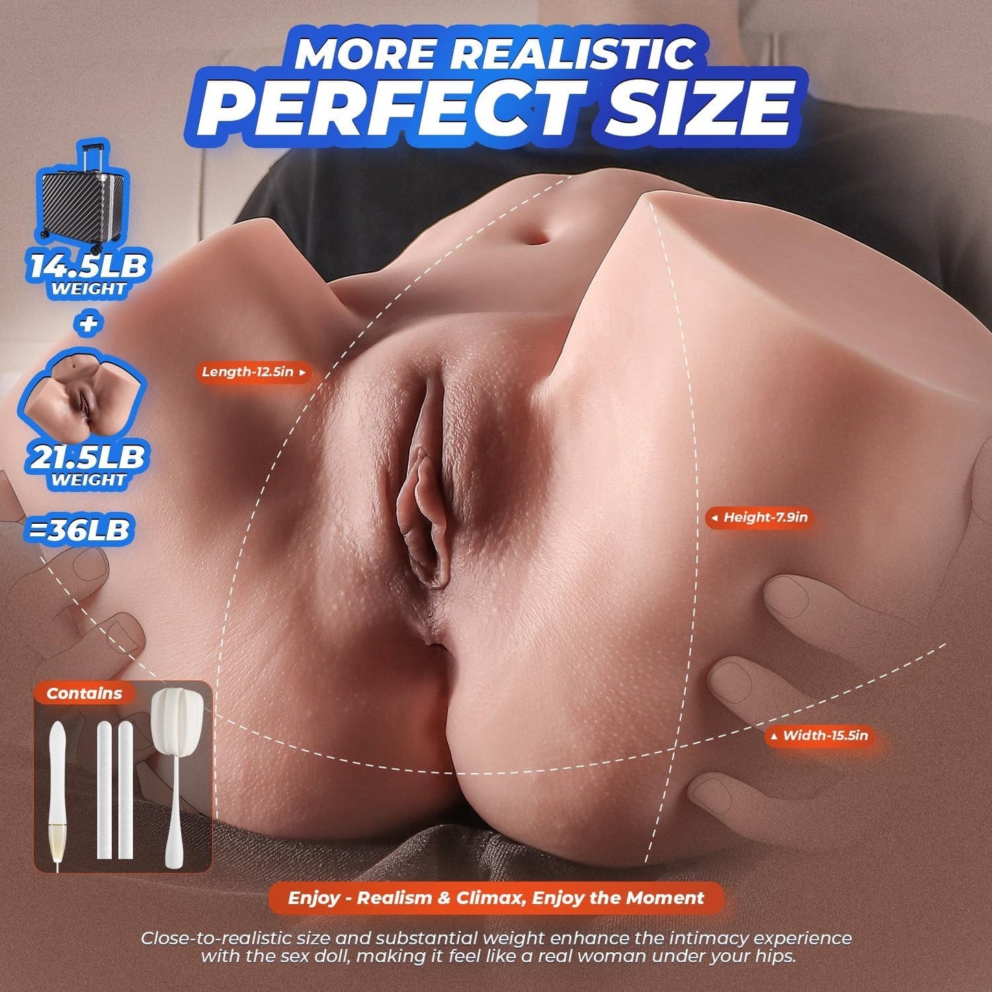 VelourCoreX 36LB Realistic Sex Doll with Case