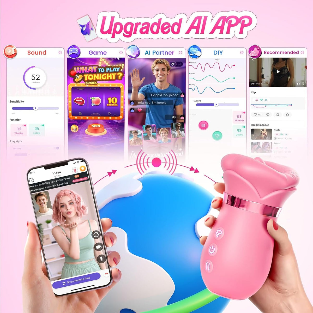 NoctelleX AI Mouth Clit Sucker Wand App Waterproof Quiet