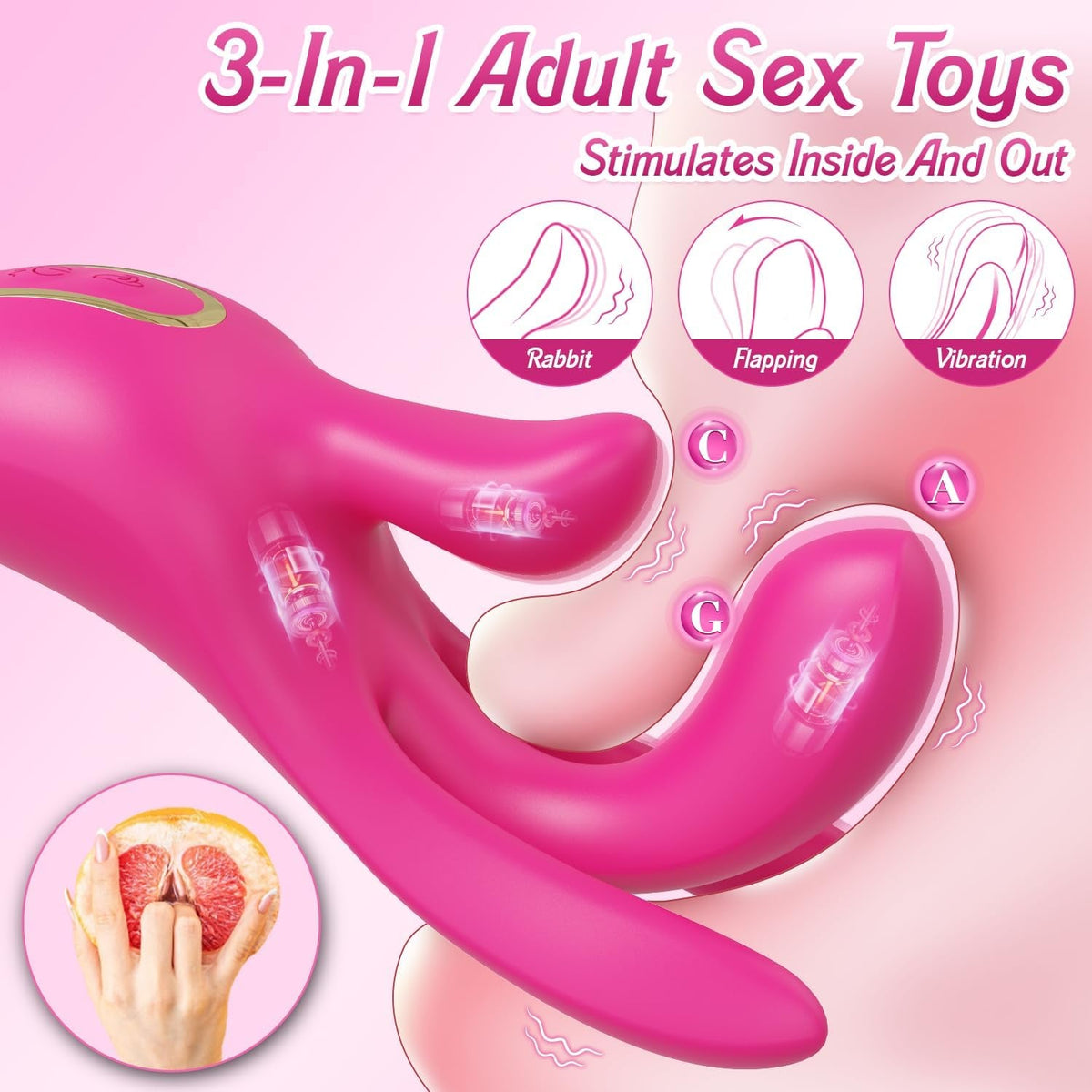 TriFlex 3-in-1 Finger Vibrator 10 Modes & Flapping G-Spot