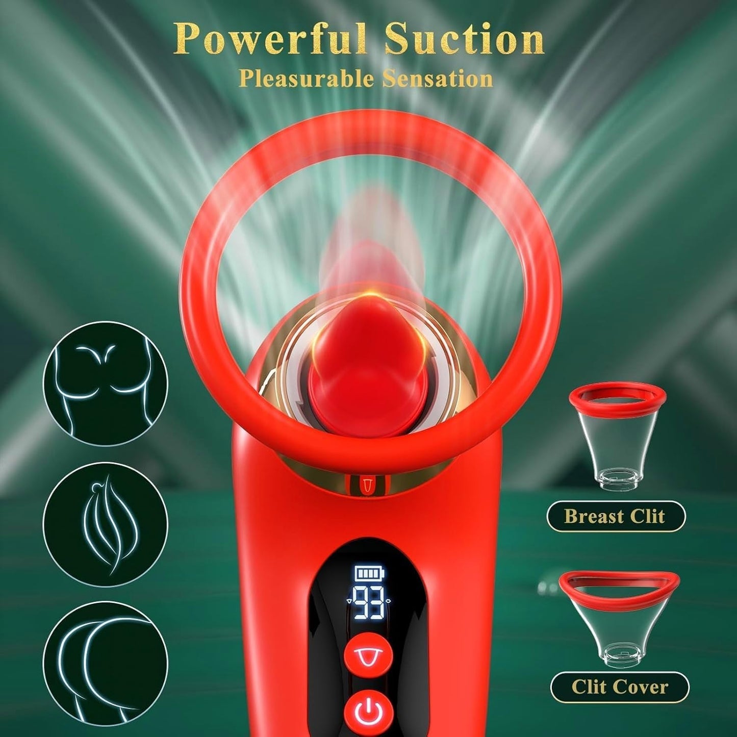 SilqueSync AI Rose Wand App Clitoral Sucker LCD Waterproof