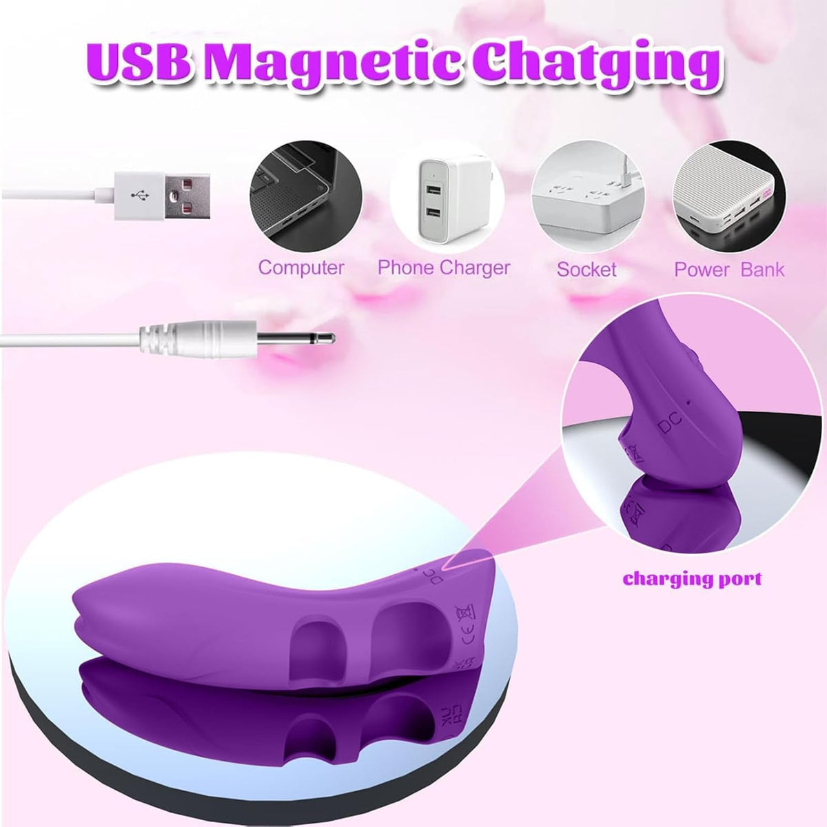 KittyCurve Cat Finger Vibrator 10 Modes Waterproof Purple