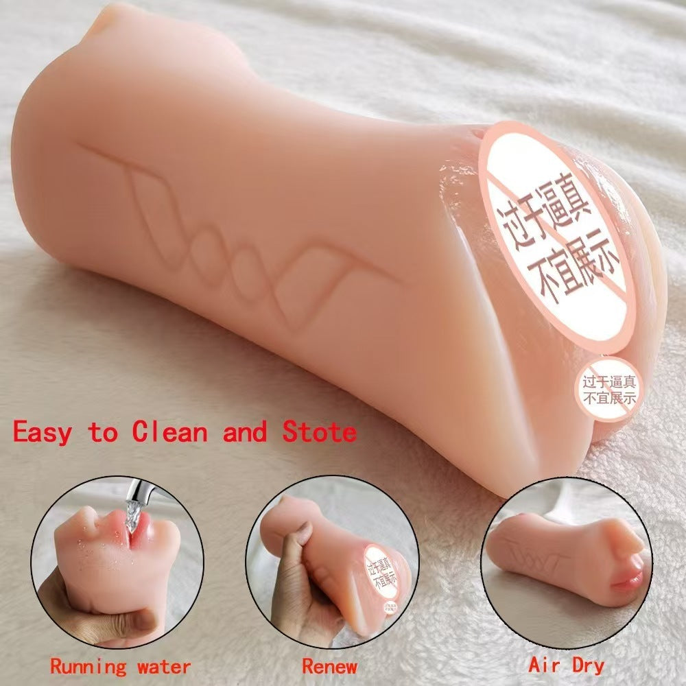 3 In 1 Pocket Pussy Male Masturbators With Lifelike Face, Sex Doll With Realistic Textured Mouth Vagina And Tight Anus