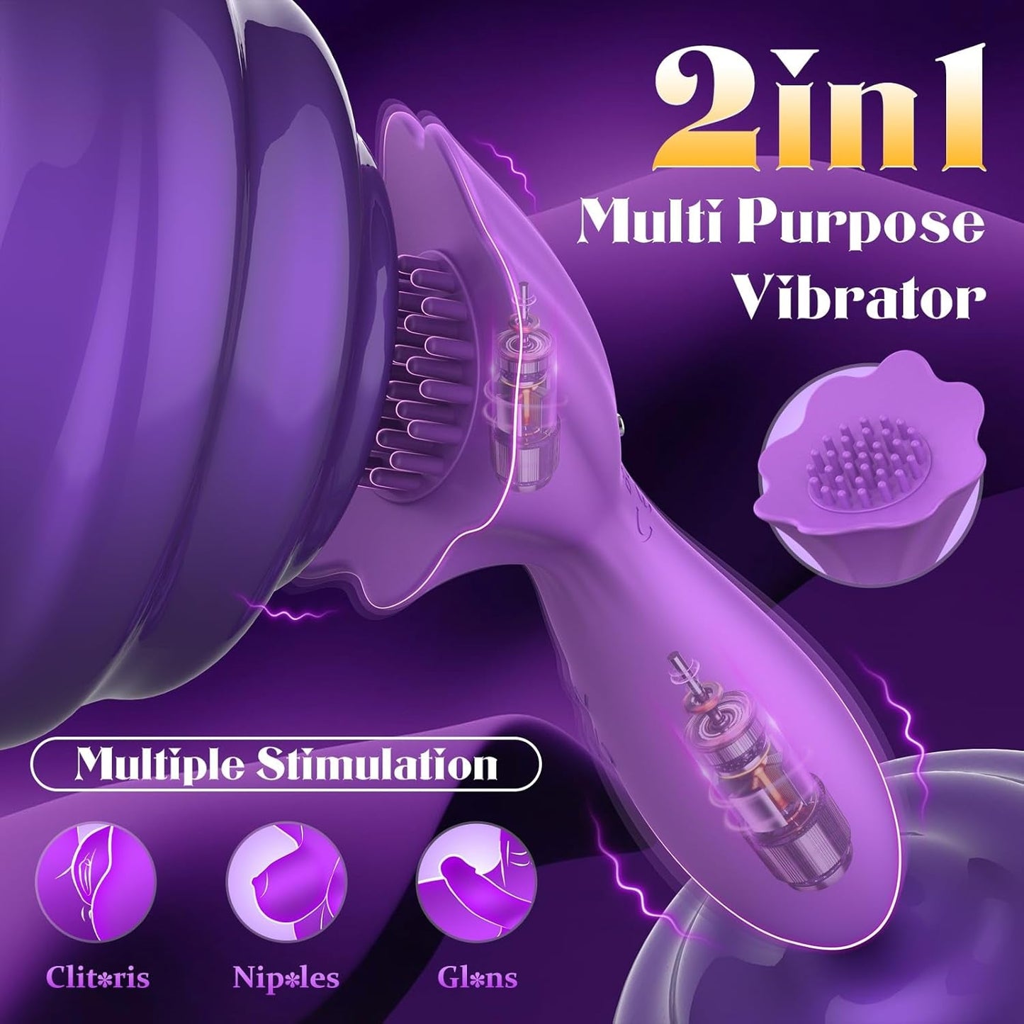 BrushPulse Dual-Ended Brush Vibrator with 10 Tapping modes