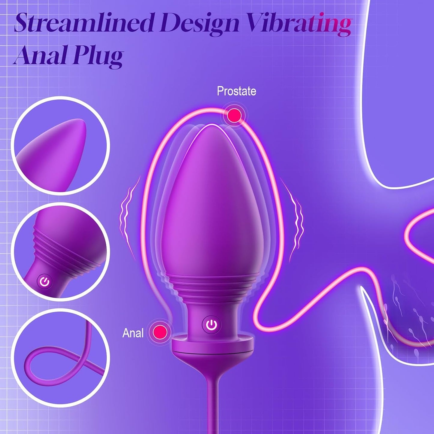 FusionFlex 3-in-1 Vibrating Dildo & Anal Plug Set Couples Toy