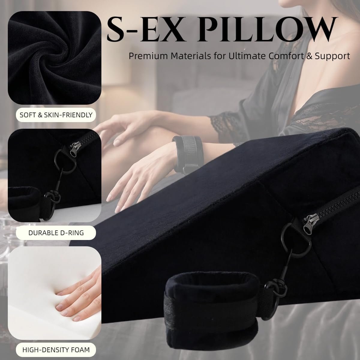 VelvetBind Sex Position Pillow & Bondage Cuffs Kit