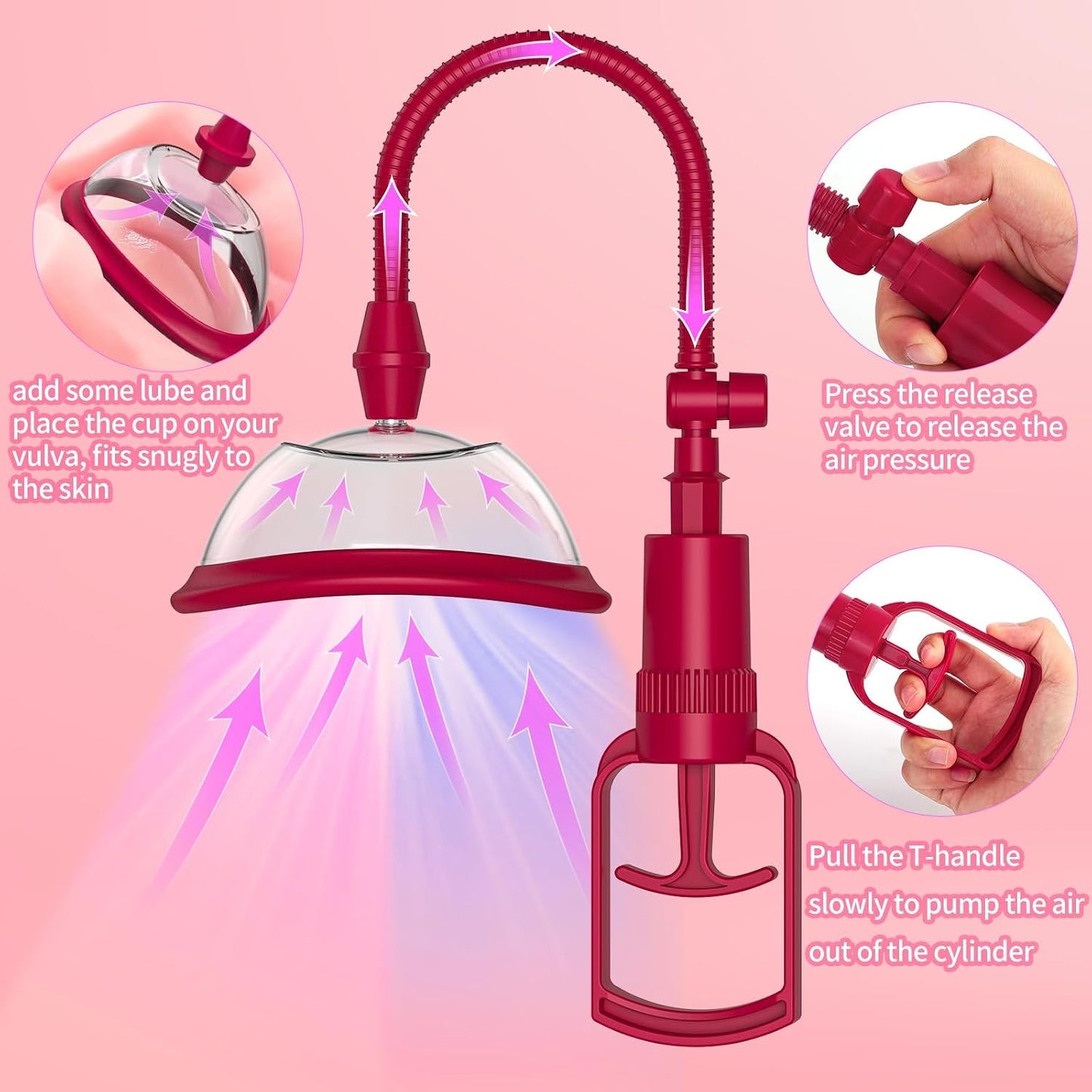 KismetRouge Red Pussy Pump | Manual Vagina & Clit Vacuum Pump