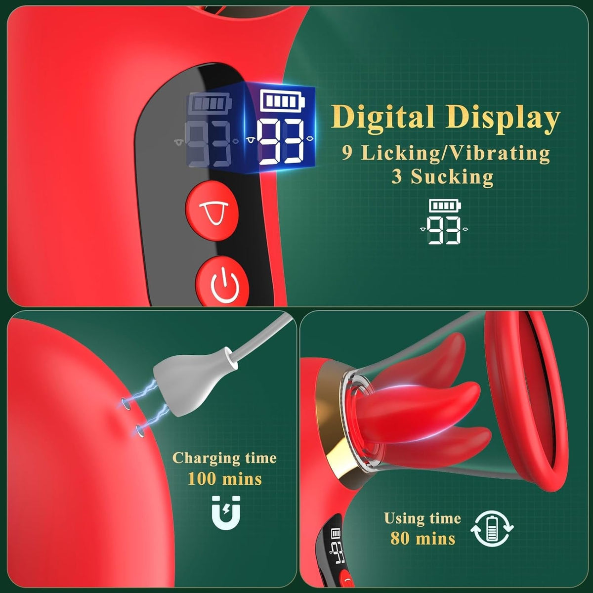 SilqueSync AI Rose Wand App Clitoral Sucker LCD Waterproof