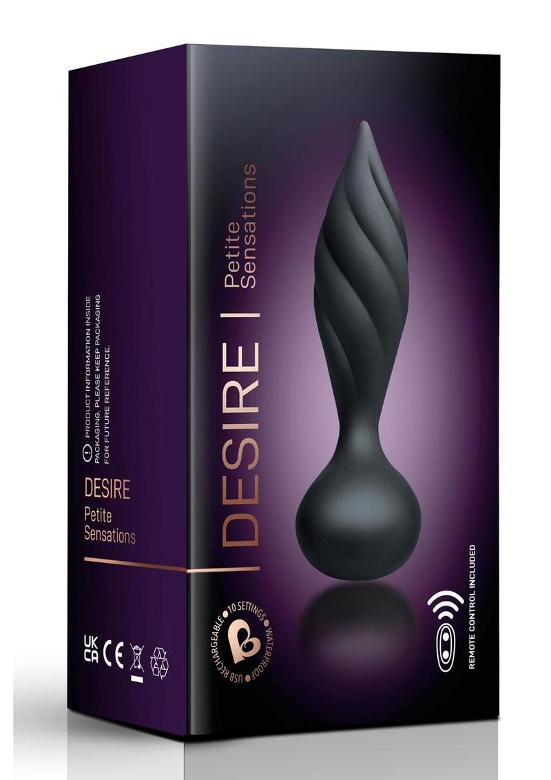 Desire Petite Sensations Rechargeable Silicone Anal Plug With Remote