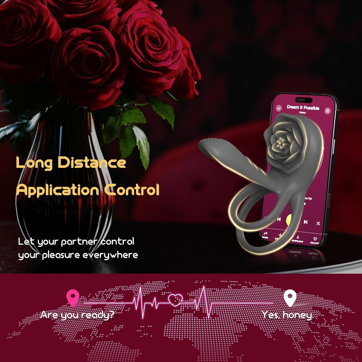 PetalCoreX Cock Ring Extender G-Spot Clit Vibrator 9 Modes
