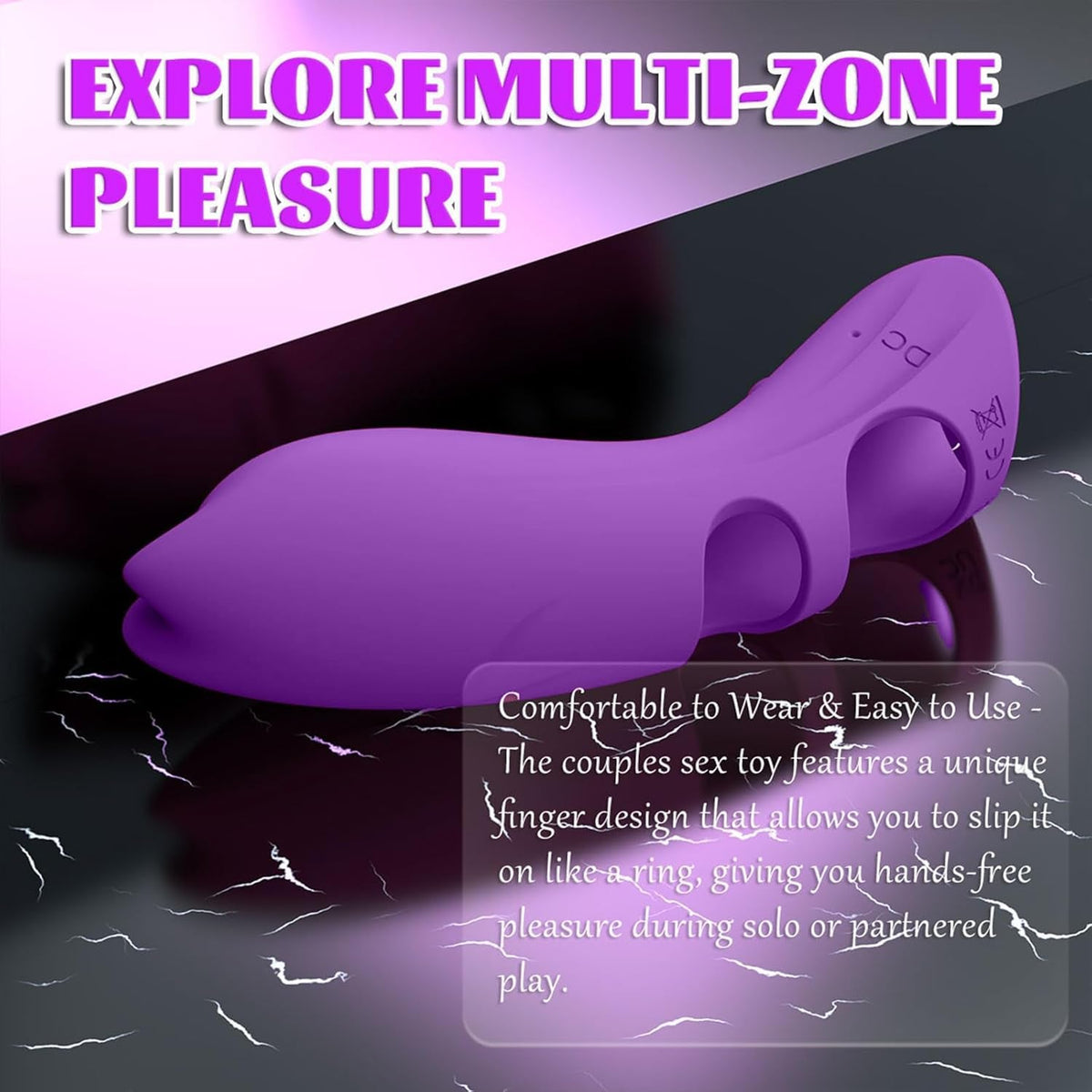 KittyCurve Cat Finger Vibrator 10 Modes Waterproof Purple