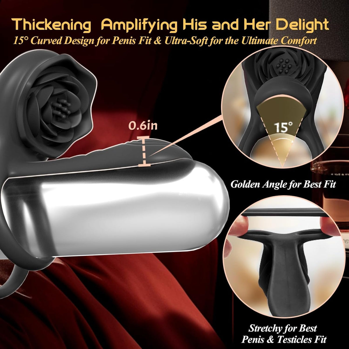 PetalCoreX Cock Ring Extender G-Spot Clit Vibrator 9 Modes