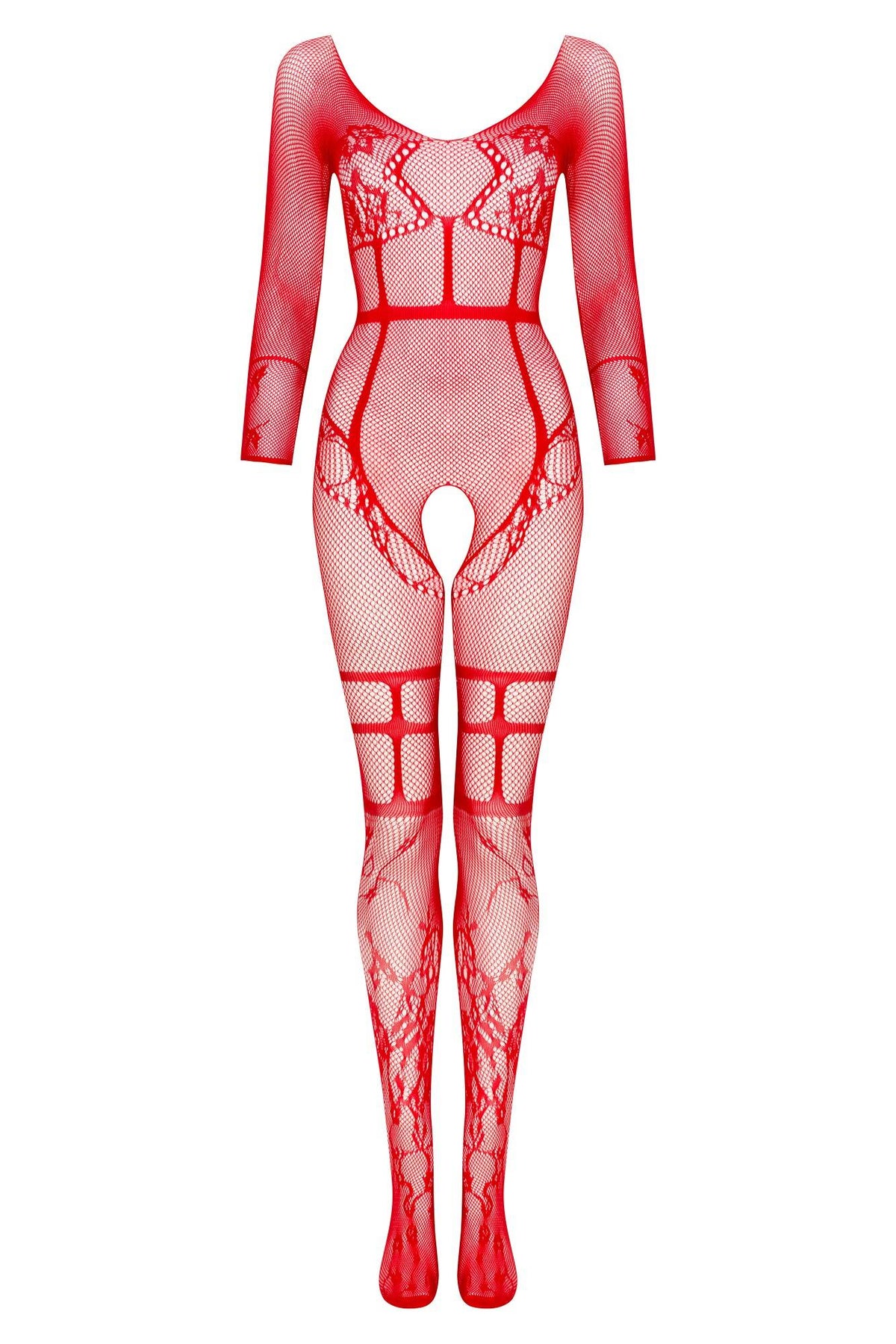 Beauty Night Lorna Red Seductive Delicate Fishnet Bodystocking