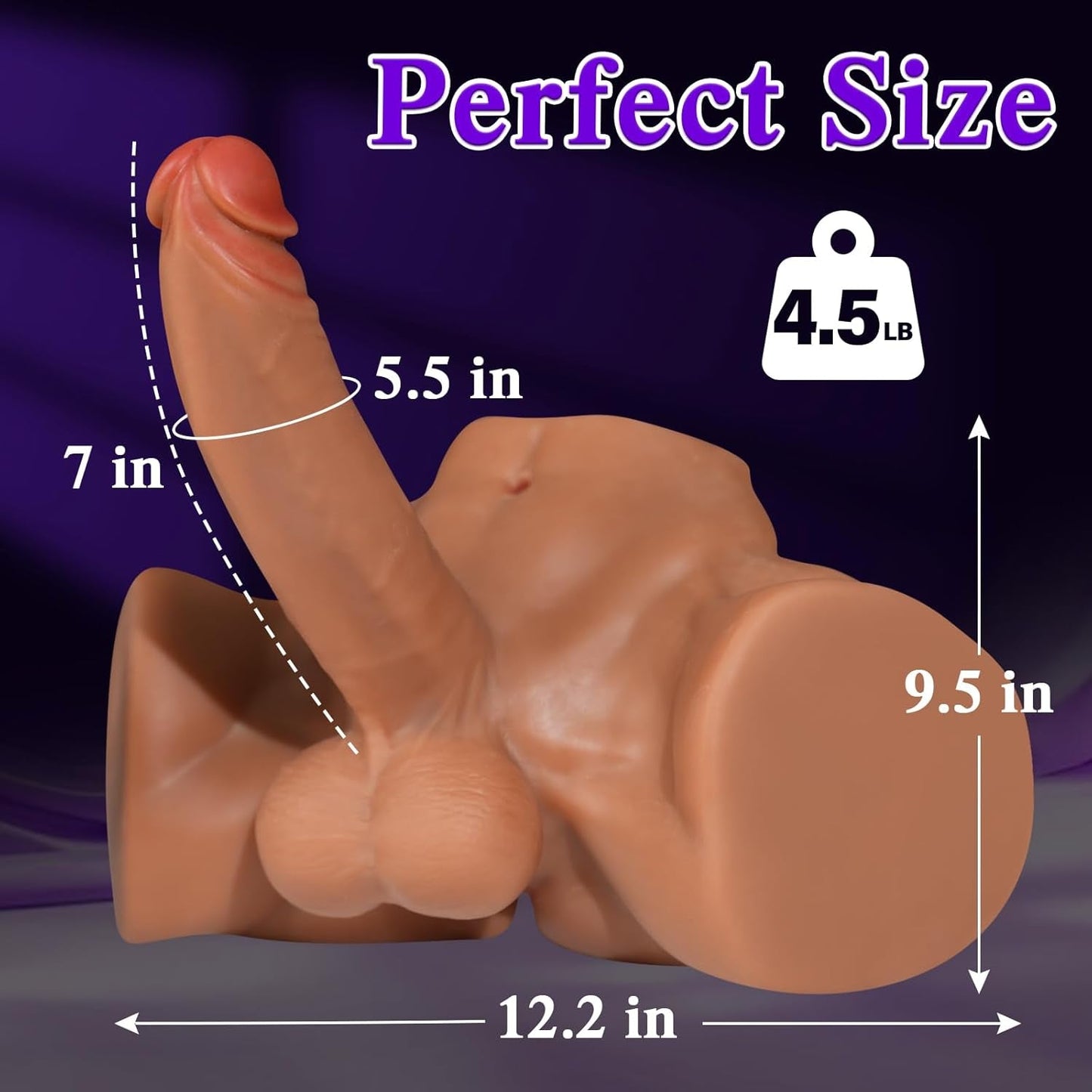 NuveX Male Sex Doll Torso 7in Dildo 4.5LB