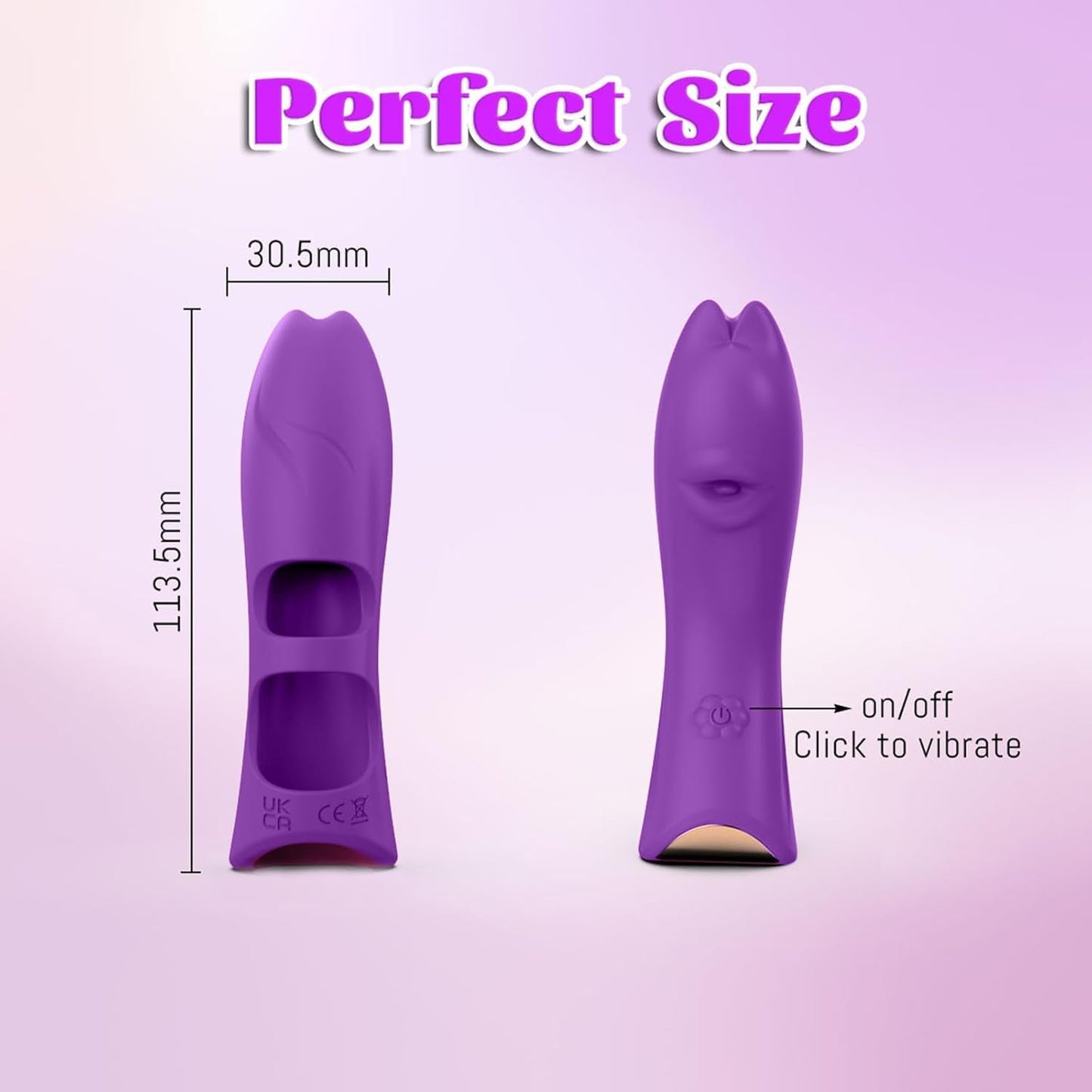 KittyCurve Cat Finger Vibrator 10 Modes Waterproof Purple