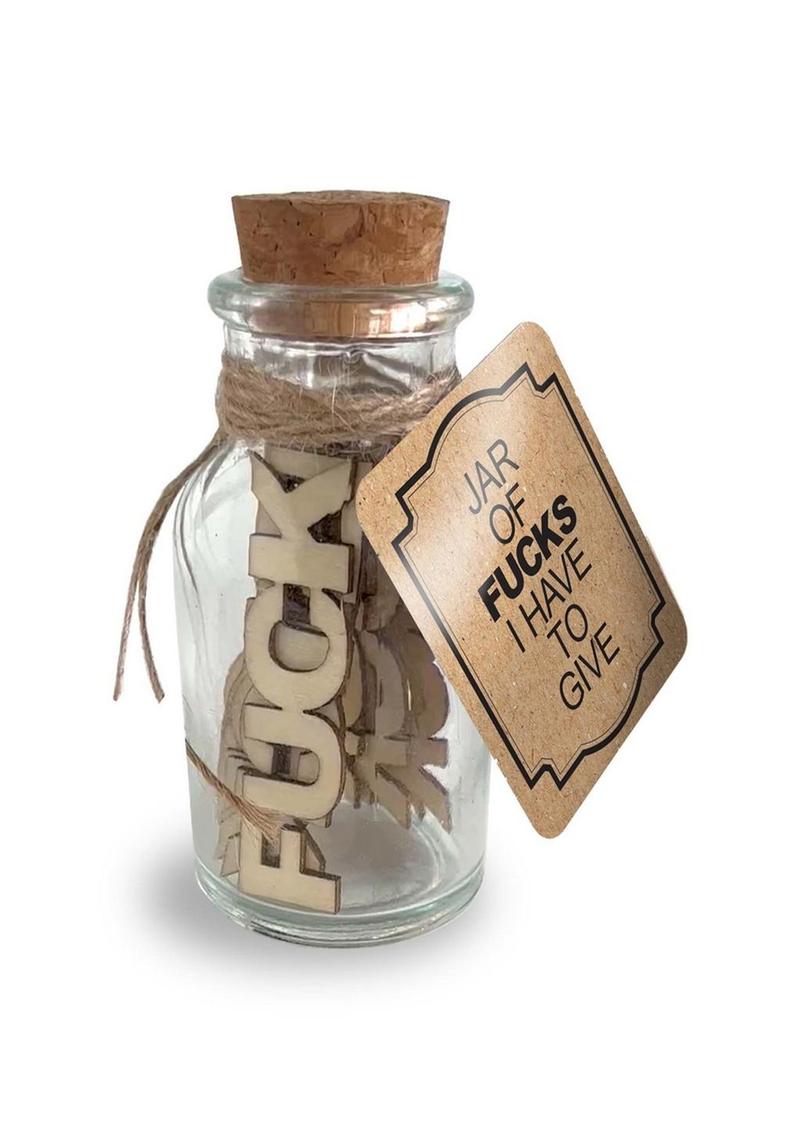 Jar of Fucks I Have to Give Funny Novelty Glass Jar Wooden Tokens