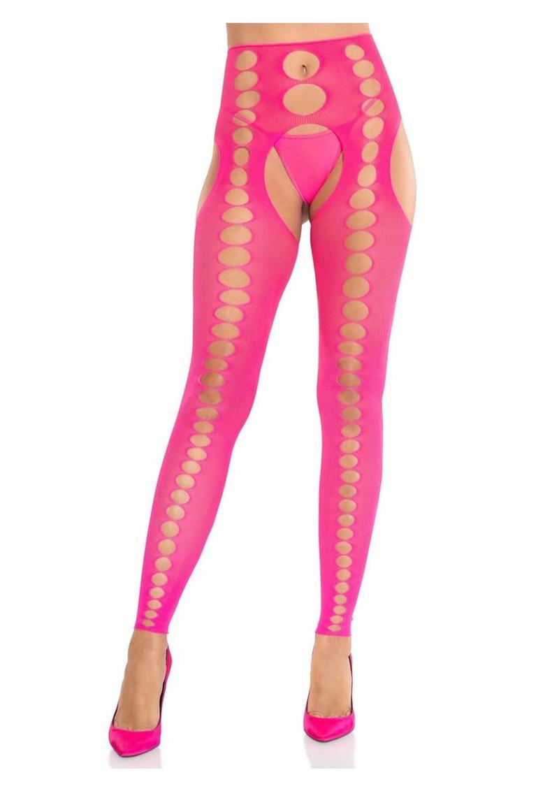 Seamless Opaque Cut-Out Footless Suspender Hose