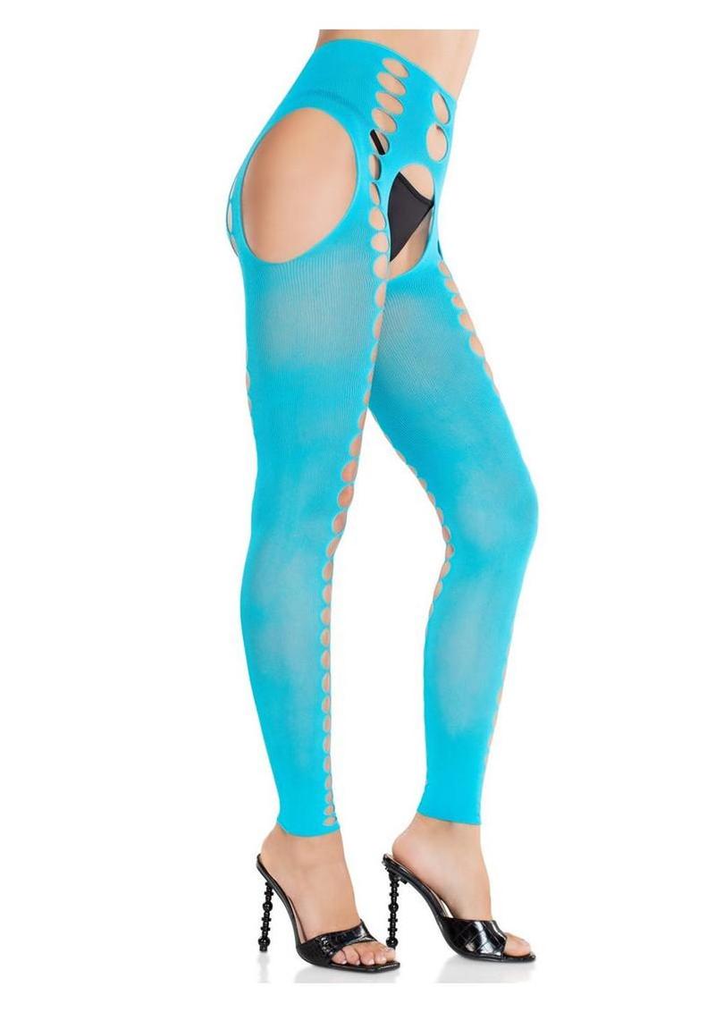 Seamless Opaque Cut-Out Footless Suspender Hose