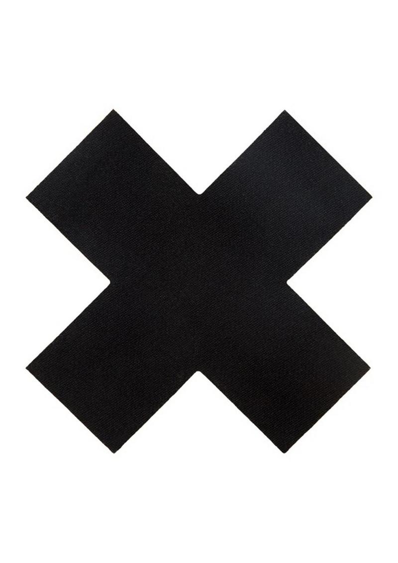 Peekaboos Classic Black X Pasties Self-Adhesive Premium 2 Pairs