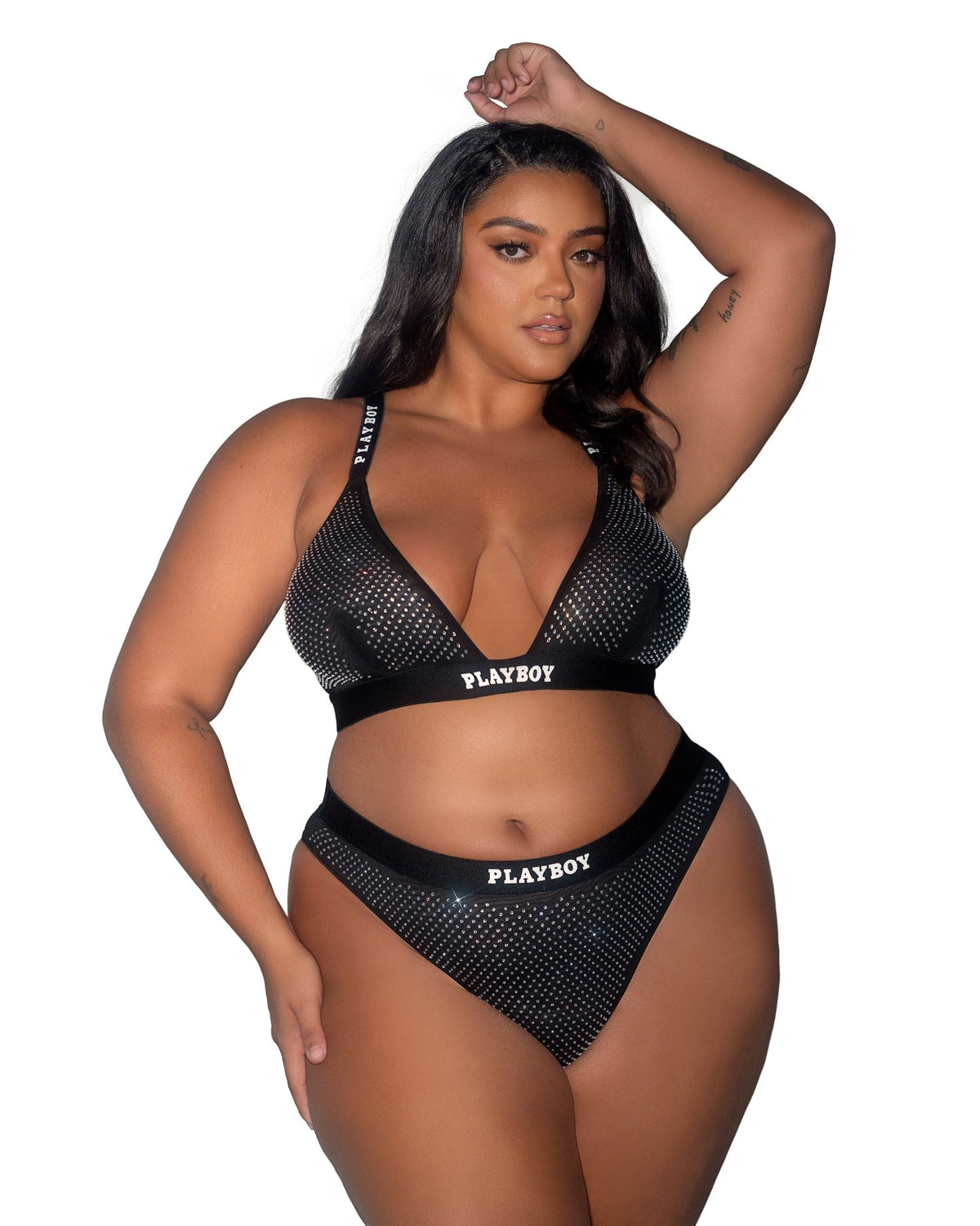 Black Playboy Disco Fever Bralette Set