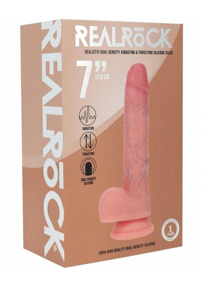 RealRock Vibrating And Thrusting Silicone Dildo