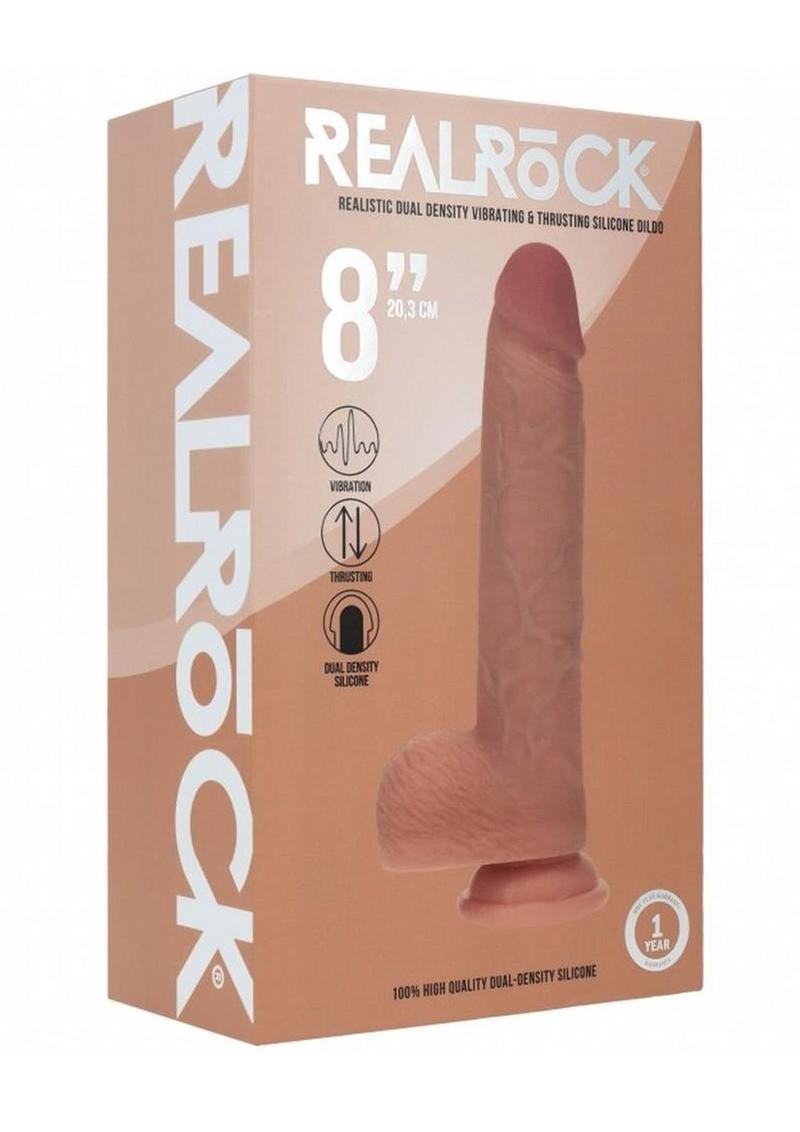 RealRock Vibrating And Thrusting Silicone Dildo