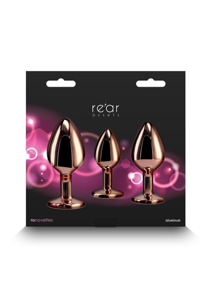 Rear Assets 3 Piece Metal Plug Kit Rainbow Aluminum with Gem Base