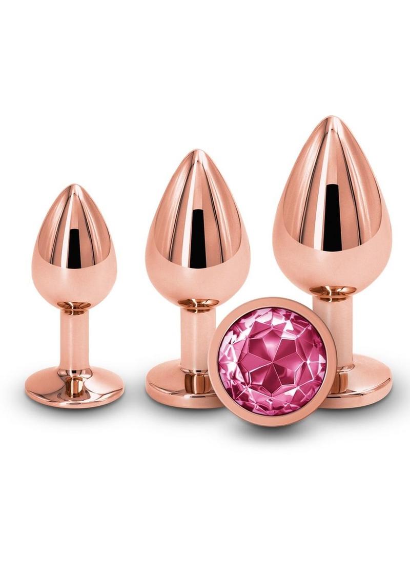 Rear Assets 3 Piece Metal Plug Kit Rainbow Aluminum with Gem Base