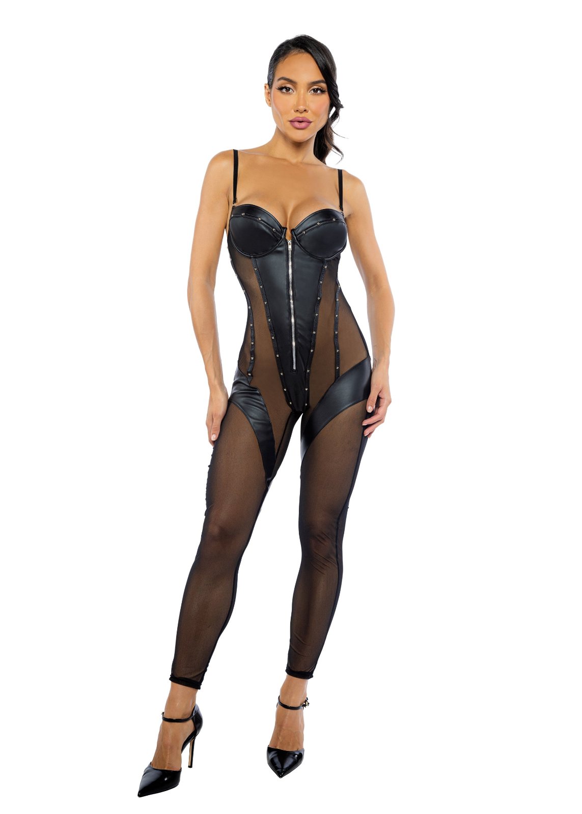 Black Lust & Leather Catsuit