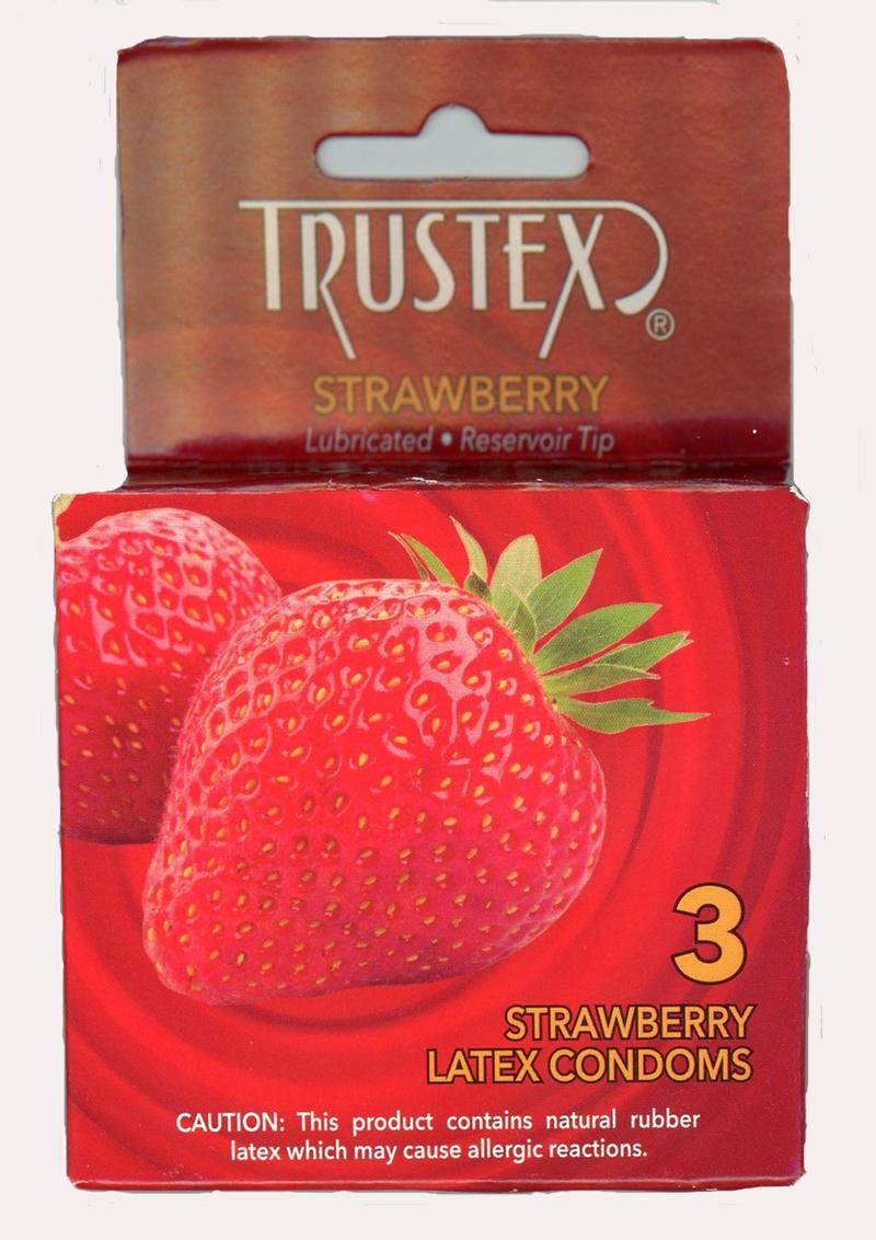 Trustex Strawberry Flavored Lubricated Latex Condoms